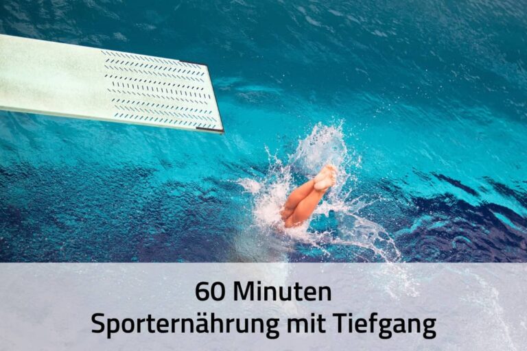 Sprung ins tiefe Wasser als Symbol für Sporternährungsberatung mit Tiefgang